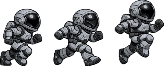 Astronauta protagonista del minijuego Mini Runner